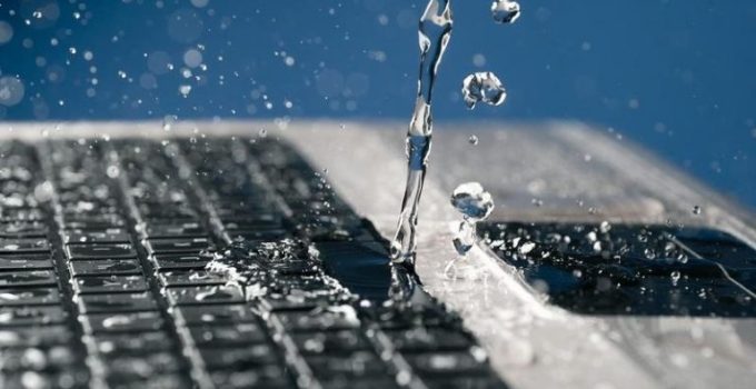 water on laptop